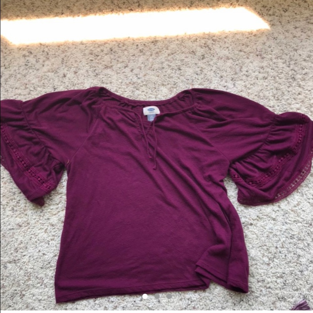 Bell sleeve purple top